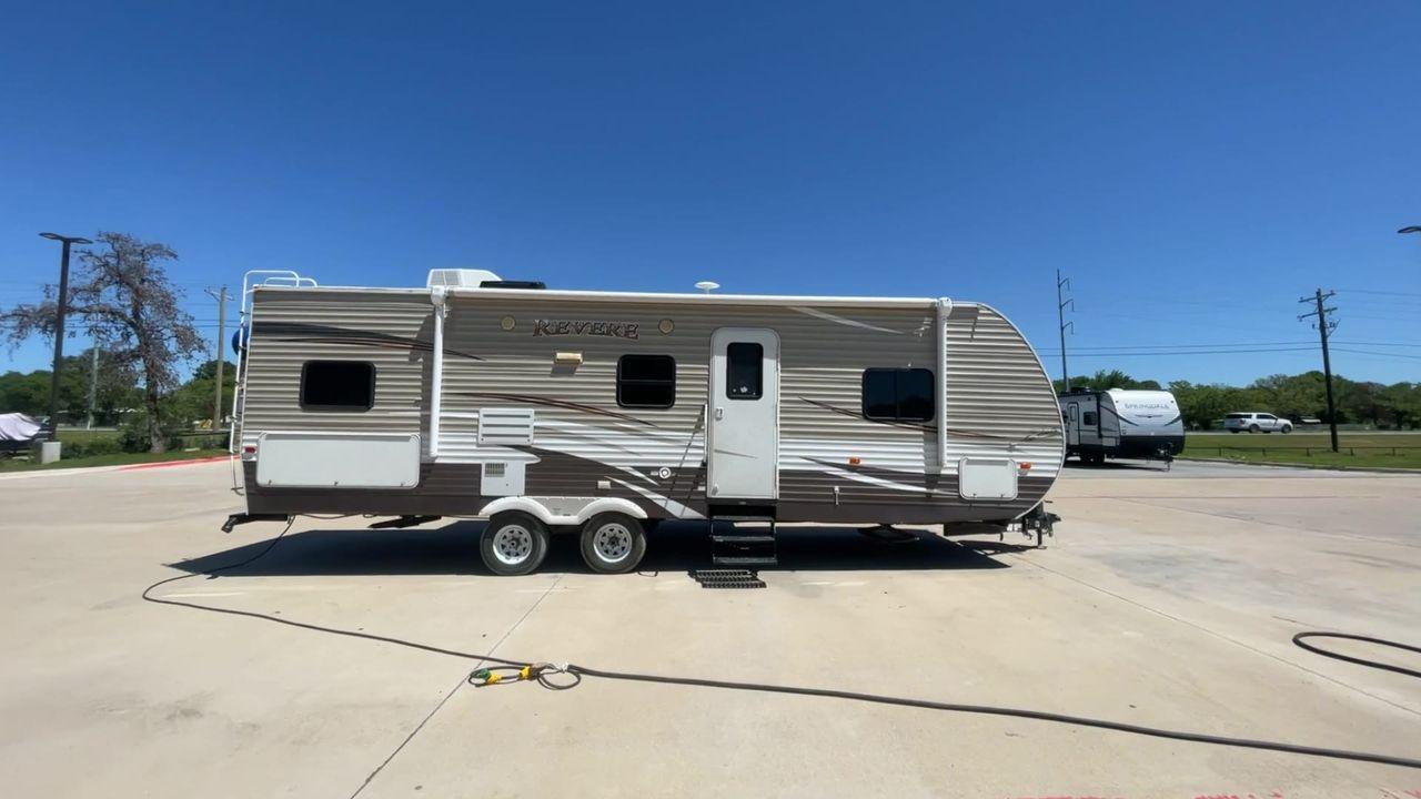 2017 TAN FOREST RIVER SHASTA REVERE (5ZT2SHSB1HE) , Length: 31.75 ft. | Dry Weight: 5,986 lbs. | Gross Weight: 9,404 lbs. | Slides: 1 transmission, located at 4319 N Main St, Cleburne, TX, 76033, (817) 678-5133, 32.385960, -97.391212 - This 2017 Forest River Shasta Revere Travel Trailer has dimensions of 31.9 ft. in length and seven ft. in height. It has a base weight of 5,986 lbs., a carrying capacity of 3,159 lbs, and a hitch weight of 604 lbs. It comes with one slideout and two axles. The door directly leads you to the combined - Photo #2
