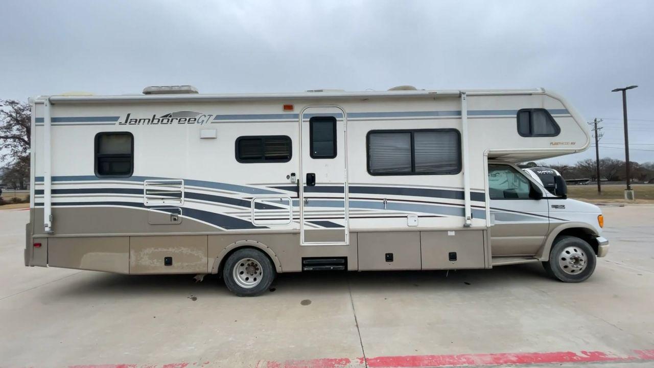 2003 WHITE /brown FLEETWOOD JAMBOREE GT E450 (1FDXE45S93H) with an 6.8L V10 SOHC 20V engine, located at 4319 N Main St, Cleburne, TX, 76033, (817) 678-5133, 32.385960, -97.391212 - Photo #2