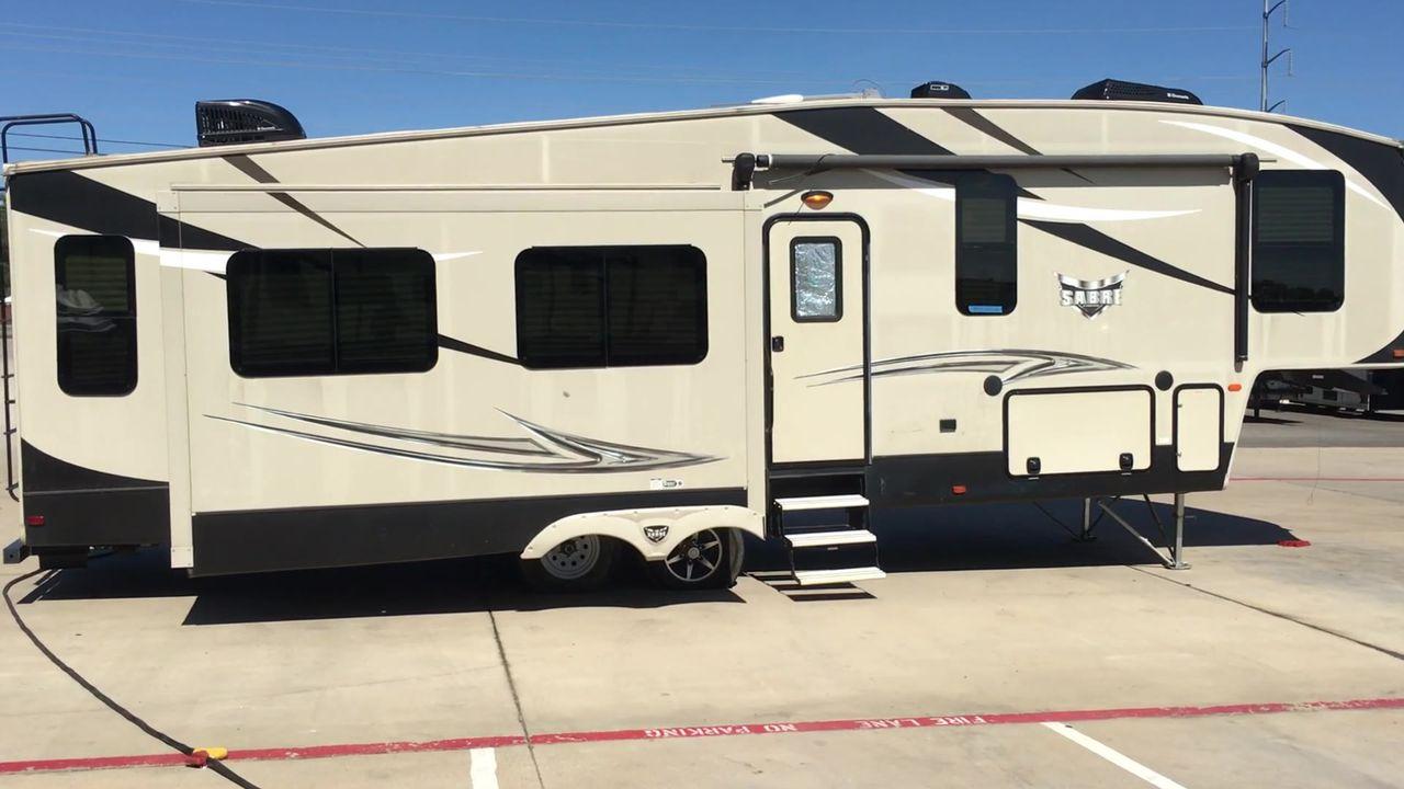 2016 BEIGE FOREST RIVER SABRE 330CK (4X4FSRJ2XG3) , Length: 36.83 ft. | Dry Weight:10,309 lbs. | Gross Weight: 13,870 lbs. | Slides: 3 transmission, located at 4319 N Main St, Cleburne, TX, 76033, (817) 678-5133, 32.385960, -97.391212 - Photo #6