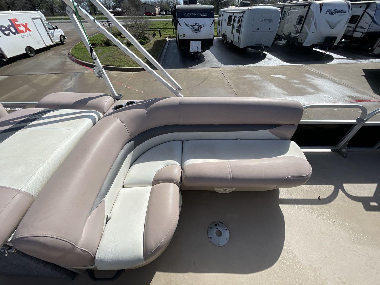 2014 BLACK SUNTRACKER FISHING BARGE 22DLX (BUJ22913D41) , located at 4319 N Main St, Cleburne, TX, 76033, (817) 678-5133, 32.385960, -97.391212 - The 2014 Sun Tracker Fishin' Barge is here to make you happy. This adjustable pontoon boat is great for fishermen and people who love the outdoors. This Fishin' Barge is 21 feet long, so it has plenty of room for all your fishing tools and friends. The boat is built to last, and the Mercury outboar - Photo #14
