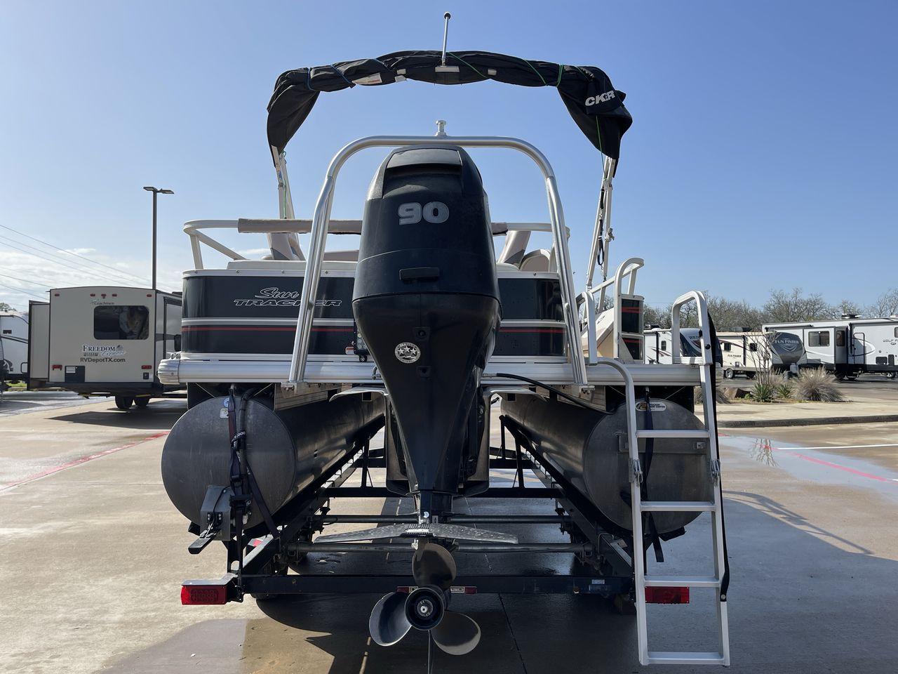 2014 BLACK SUNTRACKER FISHING BARGE 22DLX (BUJ22913D41) , located at 4319 N Main St, Cleburne, TX, 76033, (817) 678-5133, 32.385960, -97.391212 - The 2014 Sun Tracker Fishin' Barge is here to make you happy. This adjustable pontoon boat is great for fishermen and people who love the outdoors. This Fishin' Barge is 21 feet long, so it has plenty of room for all your fishing tools and friends. The boat is built to last, and the Mercury outboar - Photo #19