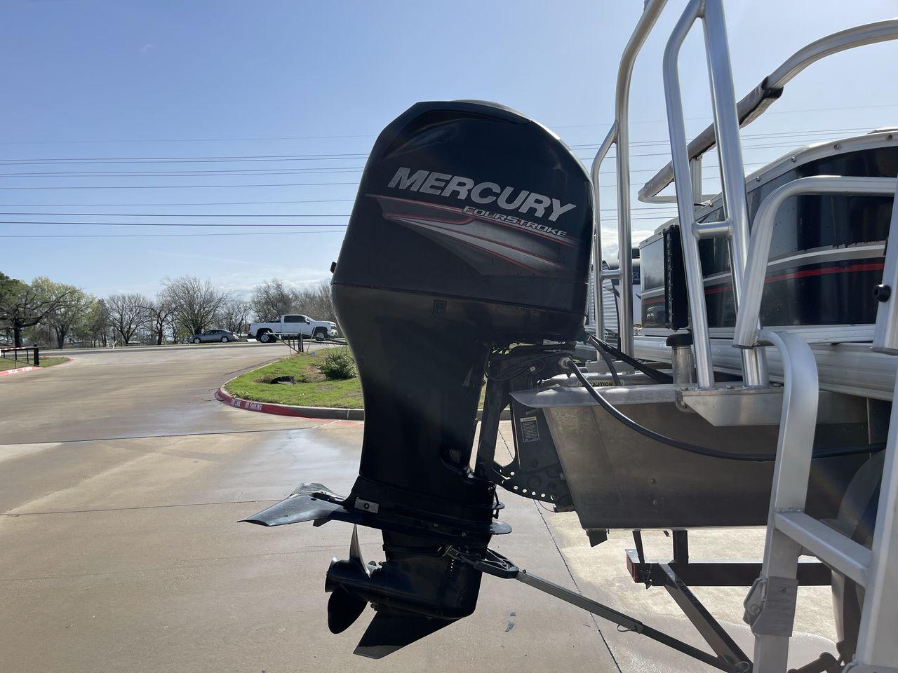 2014 BLACK SUNTRACKER FISHING BARGE 22DLX (BUJ22913D41) , located at 4319 N Main Street, Cleburne, TX, 76033, (817) 221-0660, 32.435829, -97.384178 - The 2014 Sun Tracker Fishin' Barge is here to make you happy. This adjustable pontoon boat is great for fishermen and people who love the outdoors. This Fishin' Barge is 21 feet long, so it has plenty of room for all your fishing tools and friends. The boat is built to last, and the Mercury outboar - Photo #20