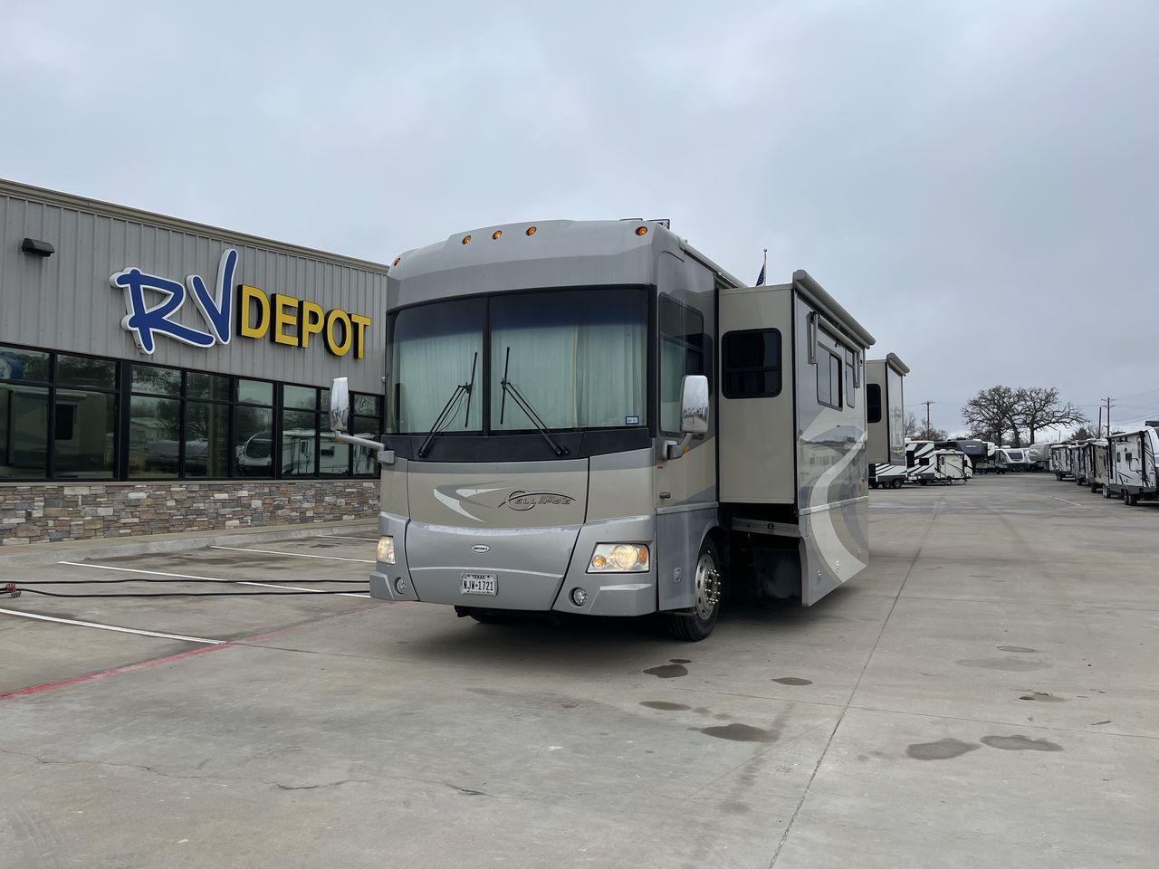 2006 BLUE ITASCA ELLIPSE 40FD - (4UZACKDC56C) , Length: 39 ft | Dry Weight: 32000 lbs | Gross Weight: 42000 lbs transmission, located at 4319 N Main St, Cleburne, TX, 76033, (817) 678-5133, 32.385960, -97.391212 - Here are additional factors highlighting why owning this RV is a superb choice. (1) The 2006 Itasca Ellipse 40FD is 40 feet 5 inches in length, providing ample space for comfortable living and entertaining. (2) It has Fiberglass exterior with vacuum-bonded construction for durability and weather - Photo #0