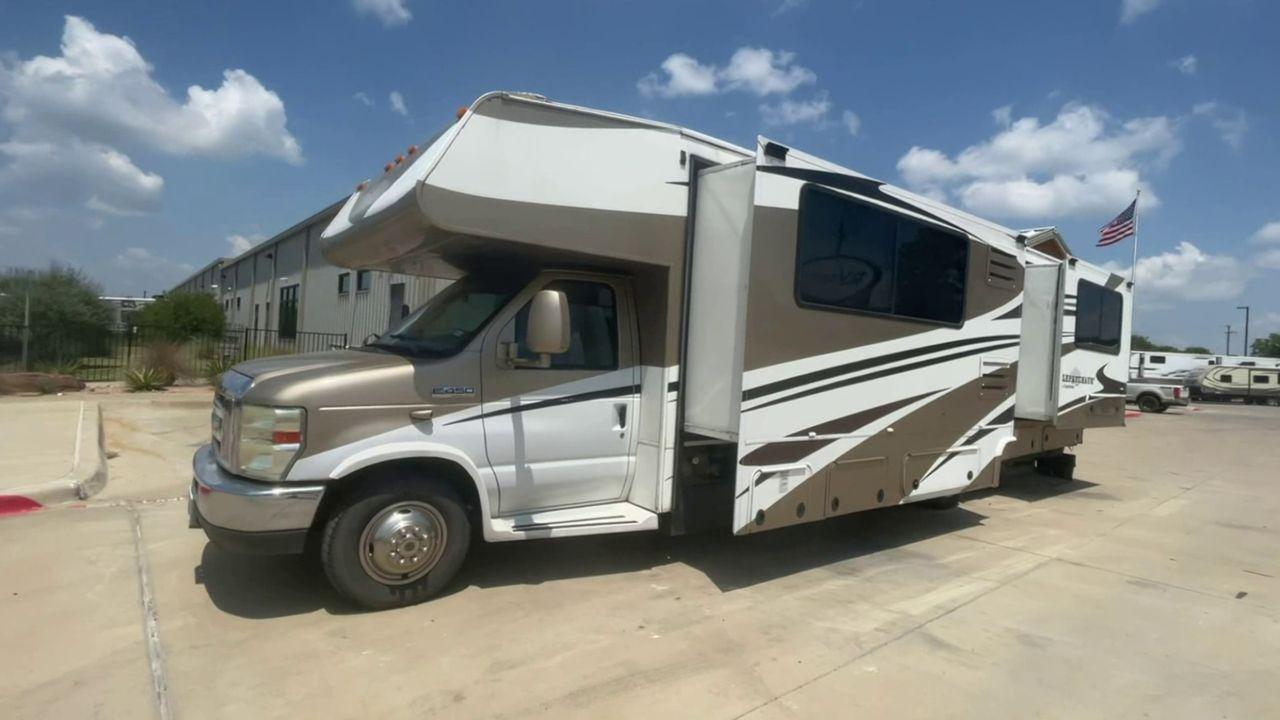 2008 TAN COACHMEN LEPRECHAUN 320DS E-450 (1FDXE45S08D) with an 6.8L V10 SOHC 20V engine, Length: 31.5 ft. | Dry Weight: 12,555 lbs. | Gross Weight: 14,500 lbs. | Slides: 2 transmission, located at 4319 N Main St, Cleburne, TX, 76033, (817) 678-5133, 32.385960, -97.391212 - Here are some unique features and characteristics of the 2008 Coachmen Leprechaun 320DS that will make you want to buy this motorhome. (1) The 2008 Coachmen Leprechaun 320DS has two slide-outs, which expand the living space to create more room for relaxation and entertainment. With these additional - Photo #3