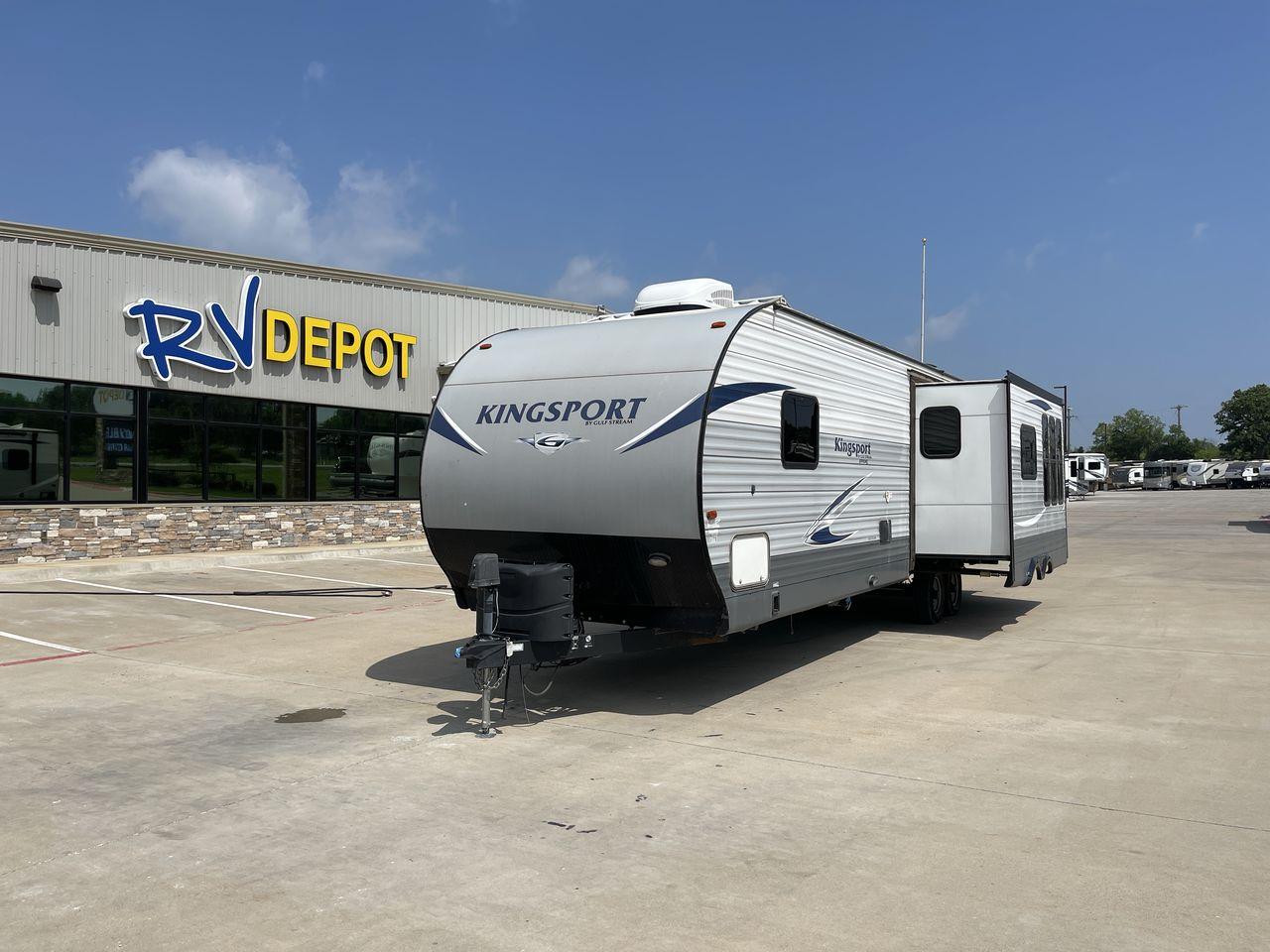 2019 GRAY GULF STREAM KINGSPORT 295SBW - (1NL1G3524K1) , Length: 34.5 ft | Dry Weight: 6,778 lbs | Slides: 1 transmission, located at 4319 N Main Street, Cleburne, TX, 76033, (817) 221-0660, 32.435829, -97.384178 - The 2019 Gulf Stream Kingsport 295SBW combines comfort and functionality in a well-designed package. This travel trailer is ready to meet your demands on the road. The Gulf Stream Kingsport 295SBW is 34.5 feet long and has a dry weight of 6,778 pounds, striking a compromise between size and maneuver - Photo #0