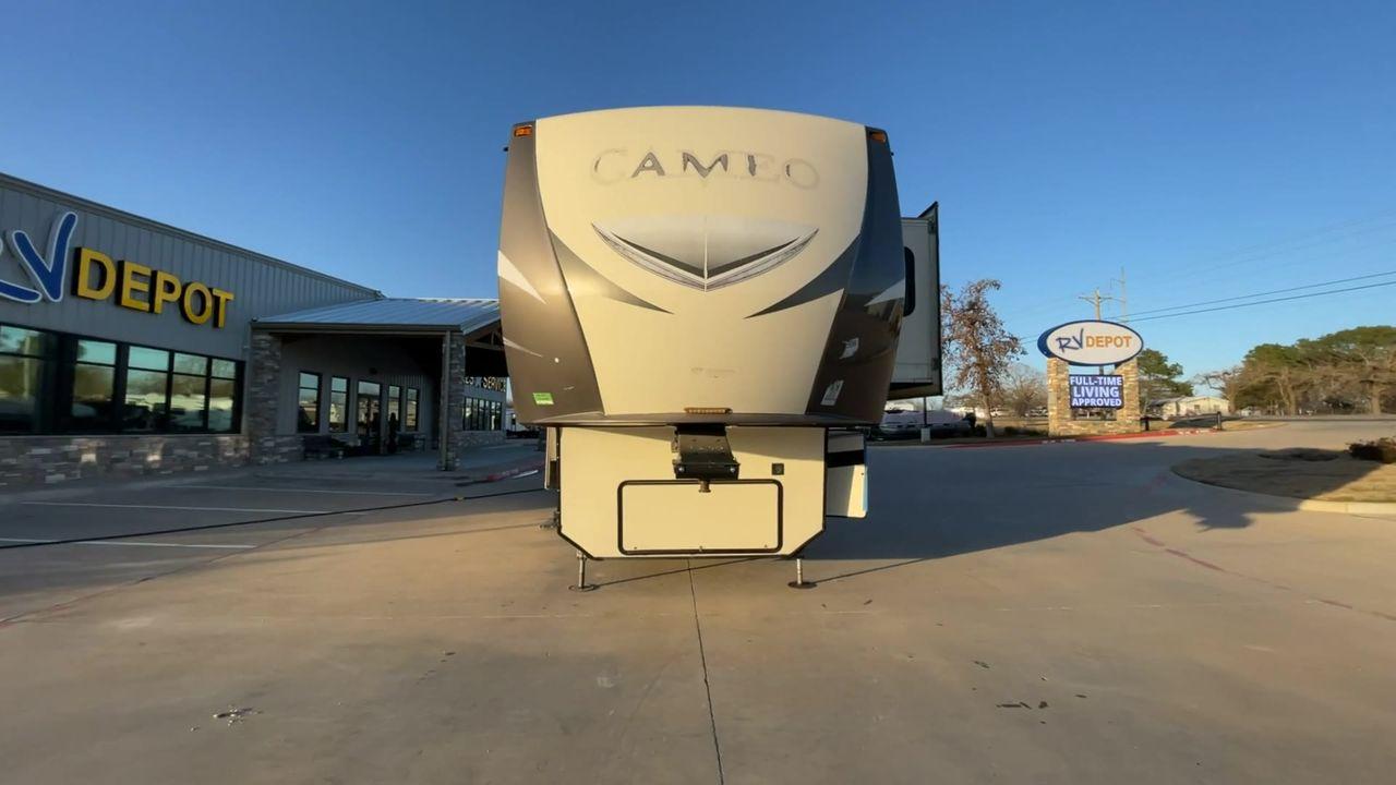 2017 TAN CAMEO 3701RD (4V0FC3727HR) , Length: 42.08 ft. | Dry Weight: 13,848 lbs. | Gross Weight: 16,678 lbs. | Slides: 5 transmission, located at 4319 N Main Street, Cleburne, TX, 76033, (817) 221-0660, 32.435829, -97.384178 - At 42.08 feet in length and boasting five slideouts, the Cameo 3701RD is a masterclass in RV luxury that beckons you to embark on a journey where every mile is marked by comfort, style, and unparalleled sophistication. Crafted by CrossRoads RV, the Cameo series is celebrated for its unparalleled cra - Photo #4