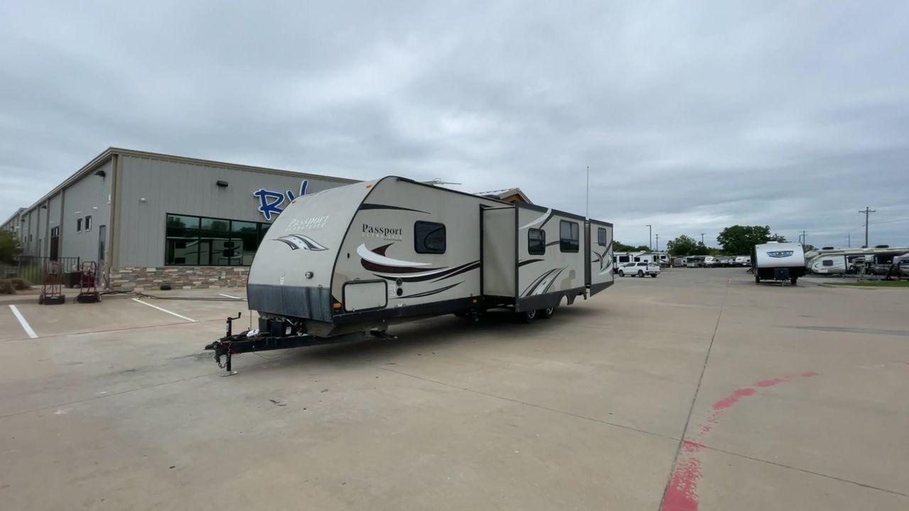 2015 WHITE KEYSTONE PASSPORT 3320 BH - (4YDT33229FT) , Length: 36.83 ft. | Dry Weight: 6,590 lbs. | Gross Weight: 8,000 lbs. | Slides: 3 transmission, located at 4319 N Main Street, Cleburne, TX, 76033, (817) 221-0660, 32.435829, -97.384178 - With the 2015 Keystone Passport 3320BH travel trailer, you can easily bring friends along for a fun camping adventure. This unit measures 36.83 ft. in length and 10.92 ft. in height. It has a dry weight of 6,590 lbs. with a payload capacity of 1,410 lbs. The GVWR is about 8,000 lbs, and the hitch we - Photo #29