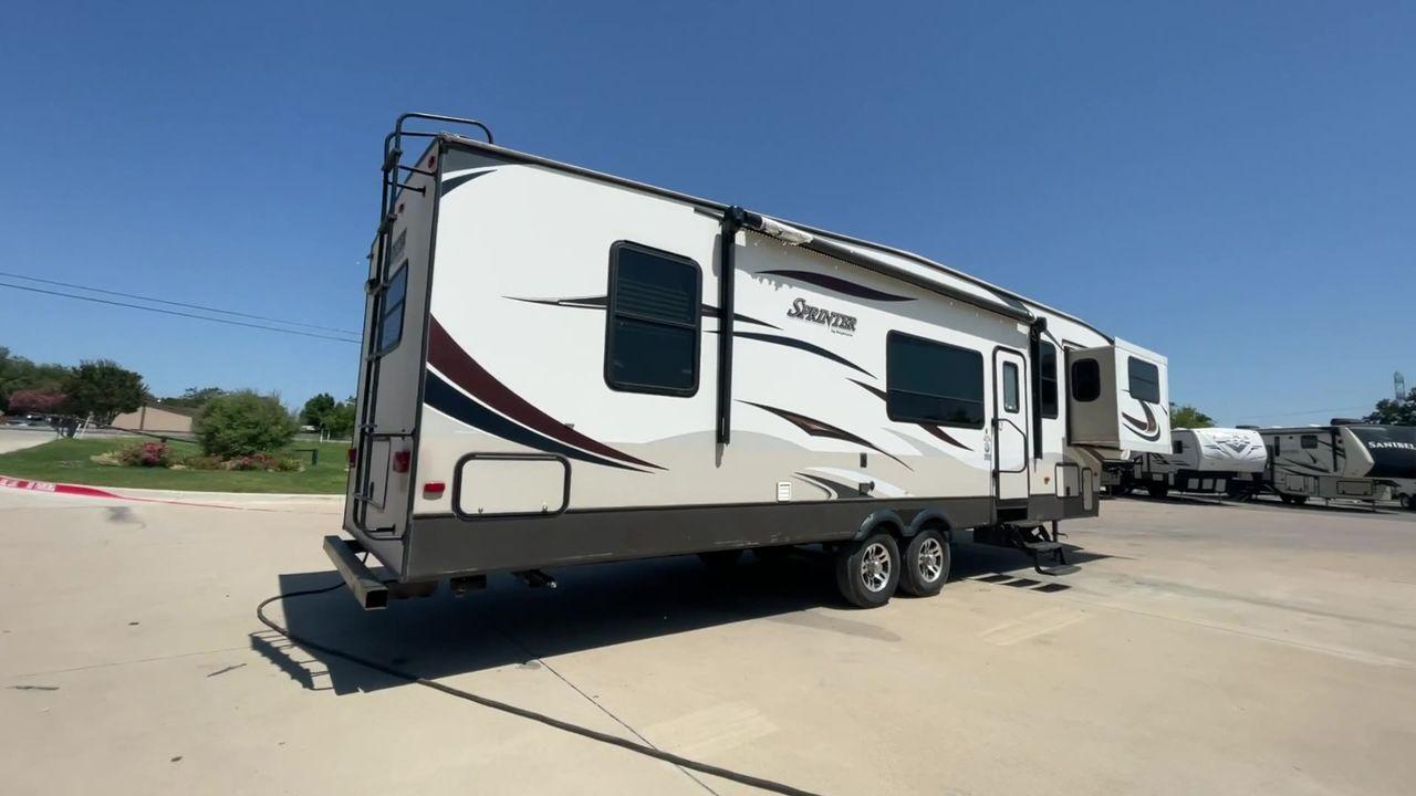2014 WHITE KEYSTONE SPRINTER 359FWMPR - (4YDF33321E1) , Length: 37.33 ft. | Dry Weight: 9,598 lbs. | Gross Weight: 12,750 lbs. | Slides: 3 transmission, located at 4319 N Main St, Cleburne, TX, 76033, (817) 678-5133, 32.385960, -97.391212 - The 2014 Sprinter 333FWLS by Keystone luxury fifth wheel brings the spotlight to its elevated front living area floorplan with a rear private bedroom and a spacious center kitchen. It measures just 37.33 ft in length, 8 ft in width, and 12.5 ft in height. It has a base weight of 9,598 lbs with a pay - Photo #1
