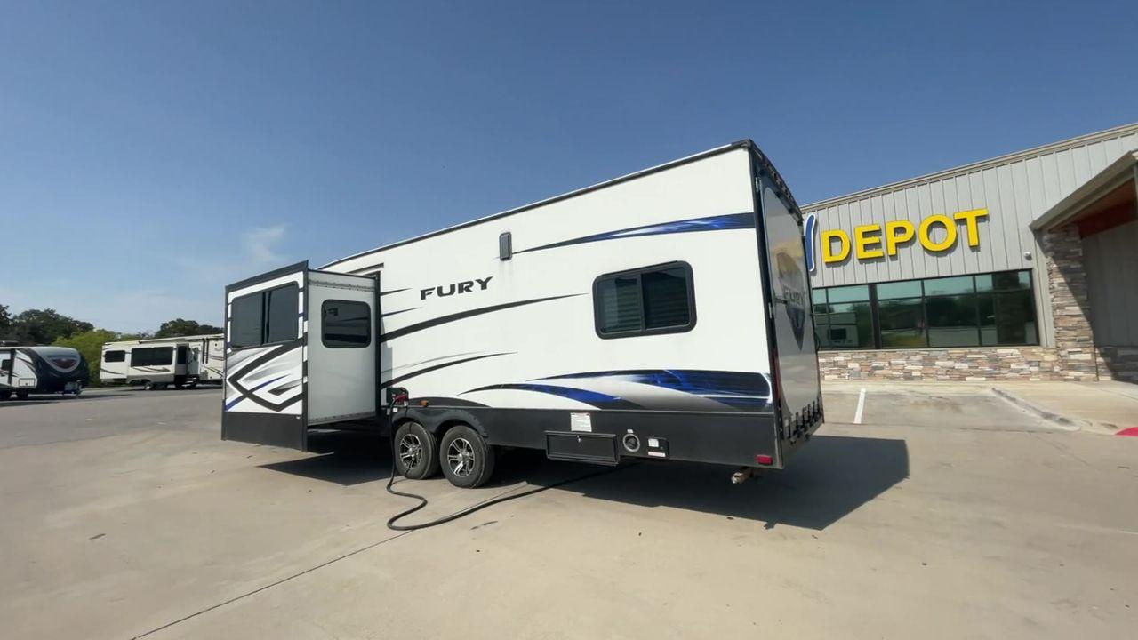 2018 GRAY HEARTLAND FURY 2910 (5ZT2FHUB2JG) , Length: 34.5 ft. | Dry Weight: 7,262 lbs. | Slides: 1 transmission, located at 4319 N Main Street, Cleburne, TX, 76033, (817) 221-0660, 32.435829, -97.384178 - The 2018 Prime Time Fury 2910 is a rugged and versatile toy hauler that seamlessly blends functionality with comfort for the ultimate adventure on the road. Measuring 34.5 feet in length, this toy hauler boasts an innovative design catered to the needs of outdoor enthusiasts. The Fury 2910 features - Photo #1