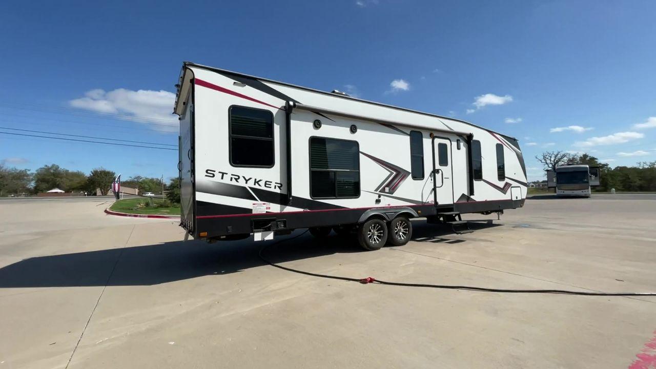 2021 CRUISER RV STRYKER 3414 (5RXGB392XM1) , Length: 38.75 ft. | Dry Weight: 9,608 lbs. | Gross Weight: 12,800 lbs. | Slides: 2 transmission, located at 4319 N Main Street, Cleburne, TX, 76033, (817) 221-0660, 32.435829, -97.384178 - The 2021 Cruiser RV Stryker 3414 is a meticulously crafted toy hauler that seamlessly integrates luxury, versatility, and durability to provide an exceptional on-the-road experience. Whether you're a passionate thrill-seeker indulging in outdoor sports or a discerning family seeking comfort, the Str - Photo #1
